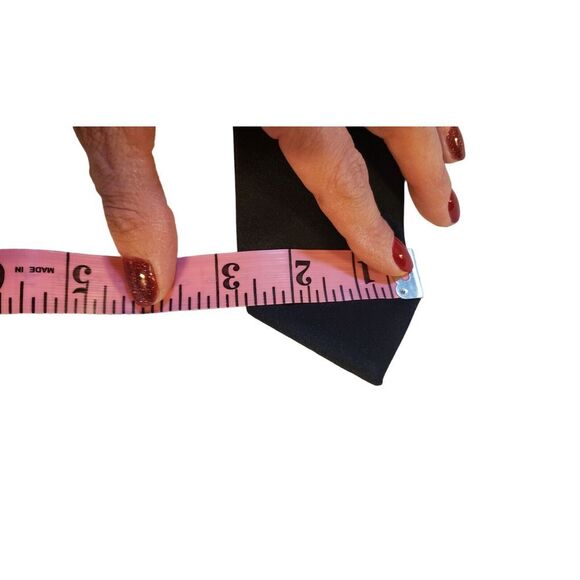 Vintage STRINGBEANS..PLUS+  Men's 100% Silk Neck Tie Black Geometric Design - Picture 10 of 11